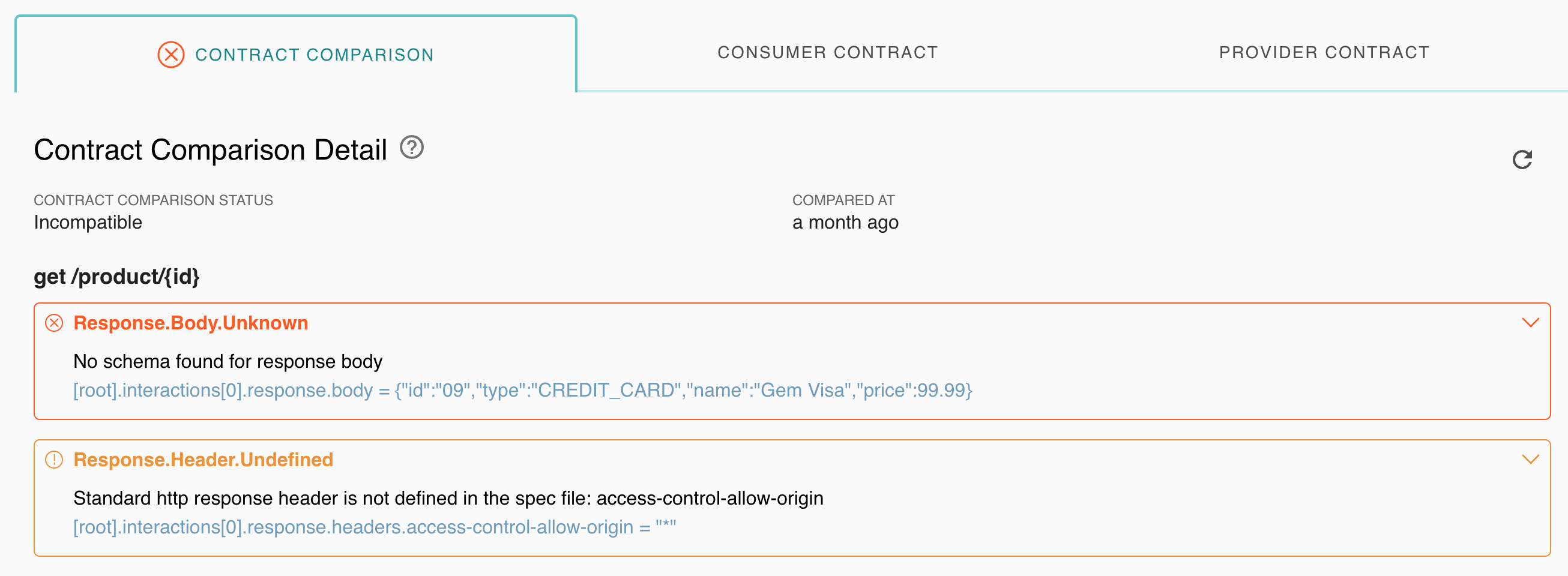 Bi-directional Contract Test Error